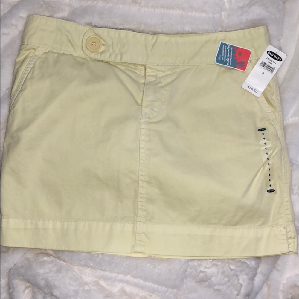 Old Navy Light Yellow Mini Skirt